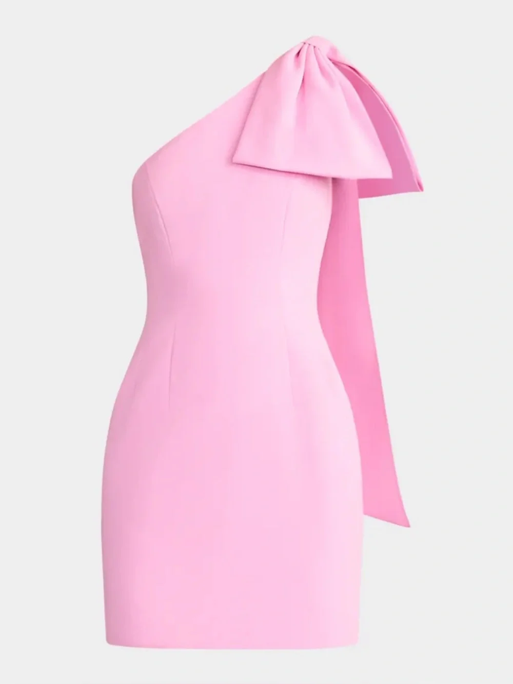 Wicked x Zac Posen Bow One-Shoulder Minidress in Blossom Pink Size 12 - Picture 2 of 14